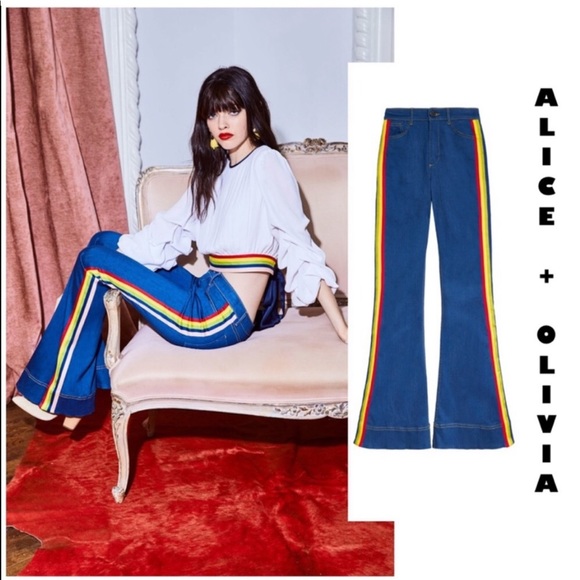 Alice + Olivia Denim - Alice + Olivia Kayleigh Rainbow Bell Bottom Jeans